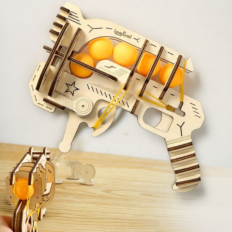 Wooden DIY Assembled Rubber Ba - Table Tennis Kids 评论和价格